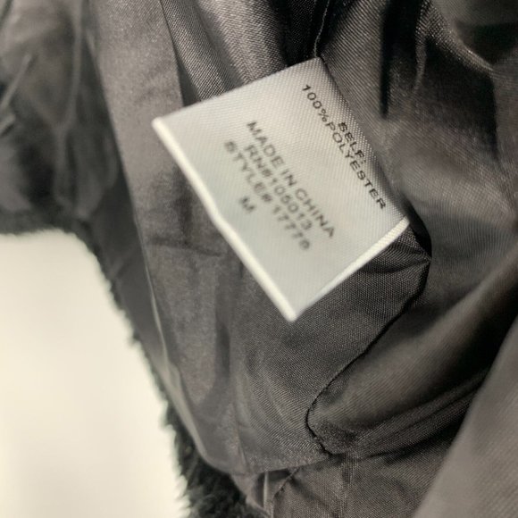 Savanna Jane Jacket Black Embroidered Aztec Faux Fur Open Front - Picture 6 of 9